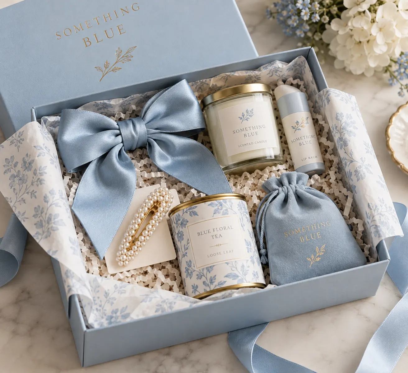 Something Blue gift box concept